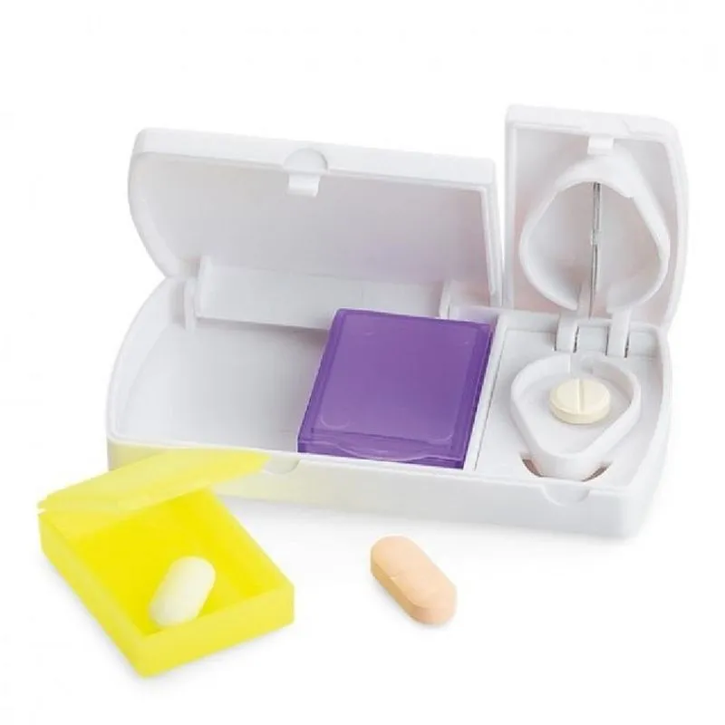 Kit Porta Comprimido Medicamentos Caixa Com Lamina Cortador