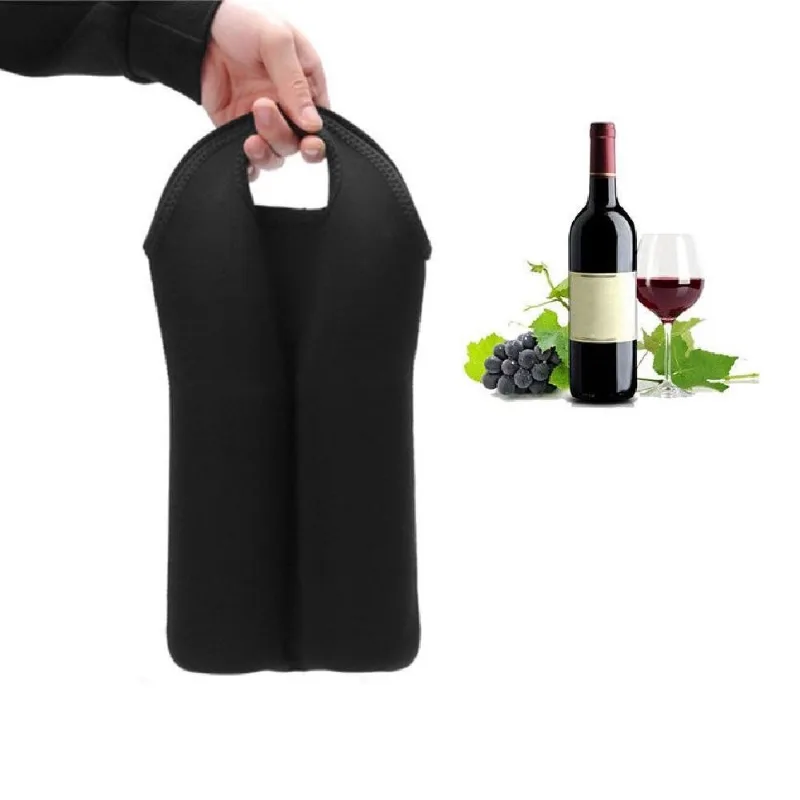 Bolsa Termica Porta Vinho Wine Bag 2 Garrafas Sacola Passeio Viagem Vinhos Luxo Preto
