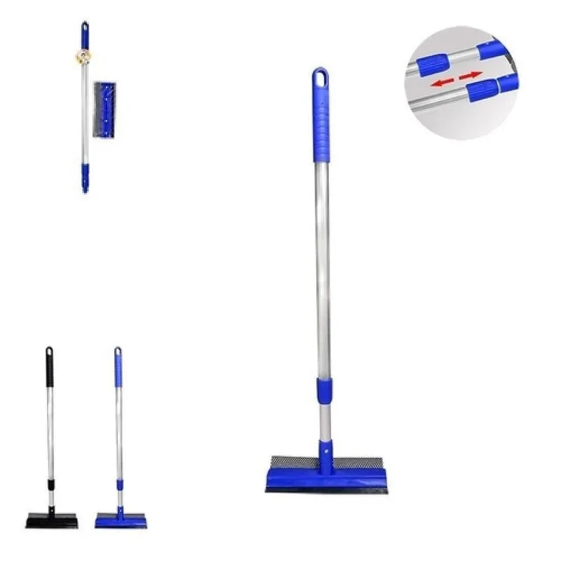 Rodo Mop Limpador Com Esfregao Rodinho Limpa Janela Sacada Azuleijos Extensivel Dupla Face