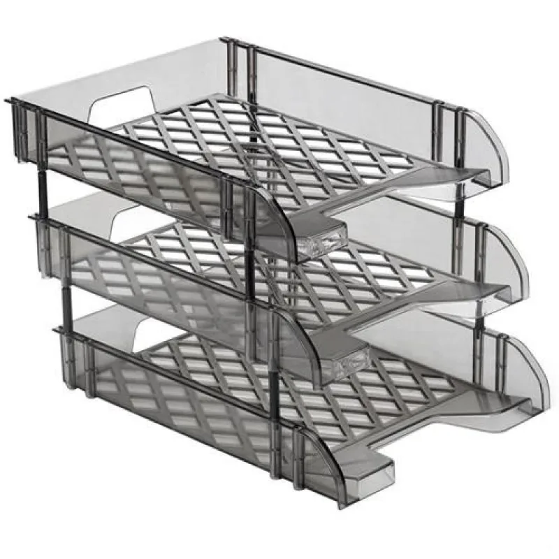 Organizador Modular Triplo Arquivo De Mesa Bandeja