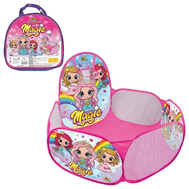 Chiqueirinho Infantil Bebe Cercadinho Princesas Rosa Piscina Bolinha Portatil
