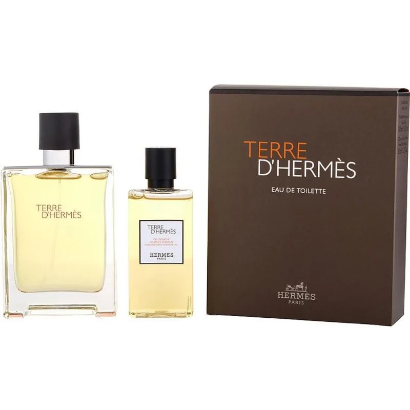 Perfume Masculino Hermes Terre D'hermes Edt Spray 100 Ml&amp;gel De Banho - Cabelo E Corpo 80