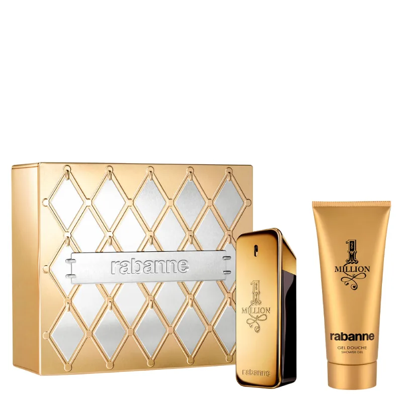 Kit Perfume Rabanne 1 Million Masculino - Eau de Toilette 100ml + Gel de Banho 100ml Coffret