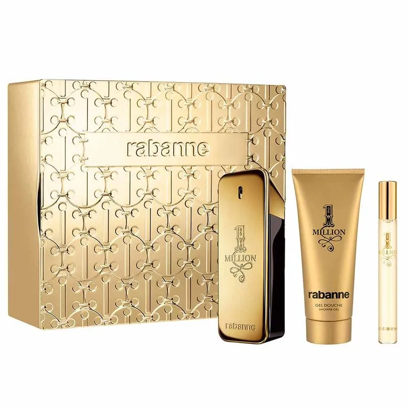Coffret Rabanne 1 Million Kit - Perfume Masculino EDT + Gel + Miniatura Kit
