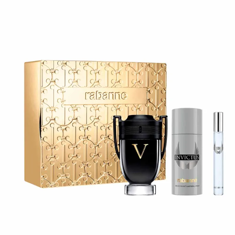 Rabanne Invictus Victory Perfume Masculino Eau de Parfum Extrême + Desodorante + Travel Size Kit