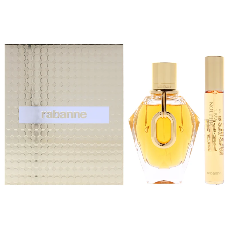 Paco Rabanne Million Gold by Paco Rabanne for Women - 2 Pc Gift Set 3oz EDP Spray, 0.68oz EDP Spray 2 Pc Gift Set