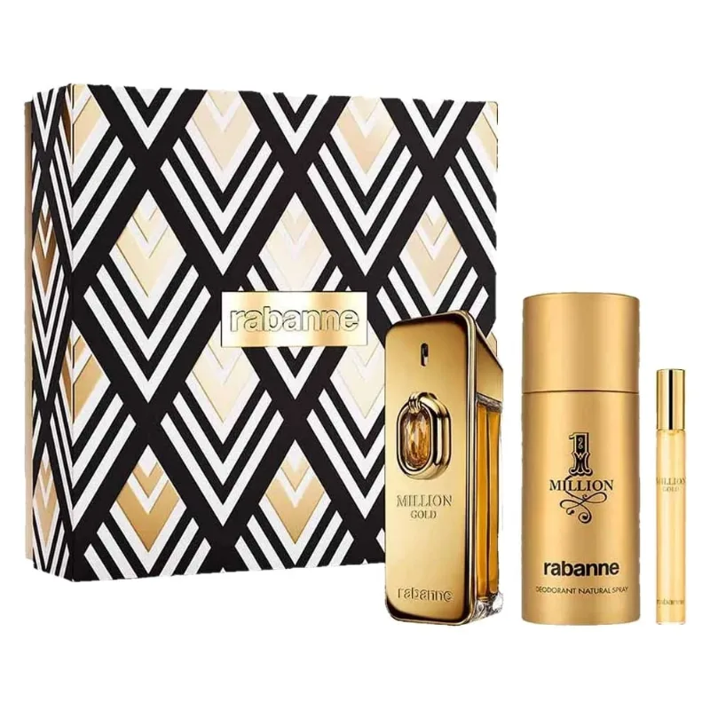 Kit Million Gold Elixir Rabanne Parfum Elixir + Desodorante + Mini Masculino -100 ml