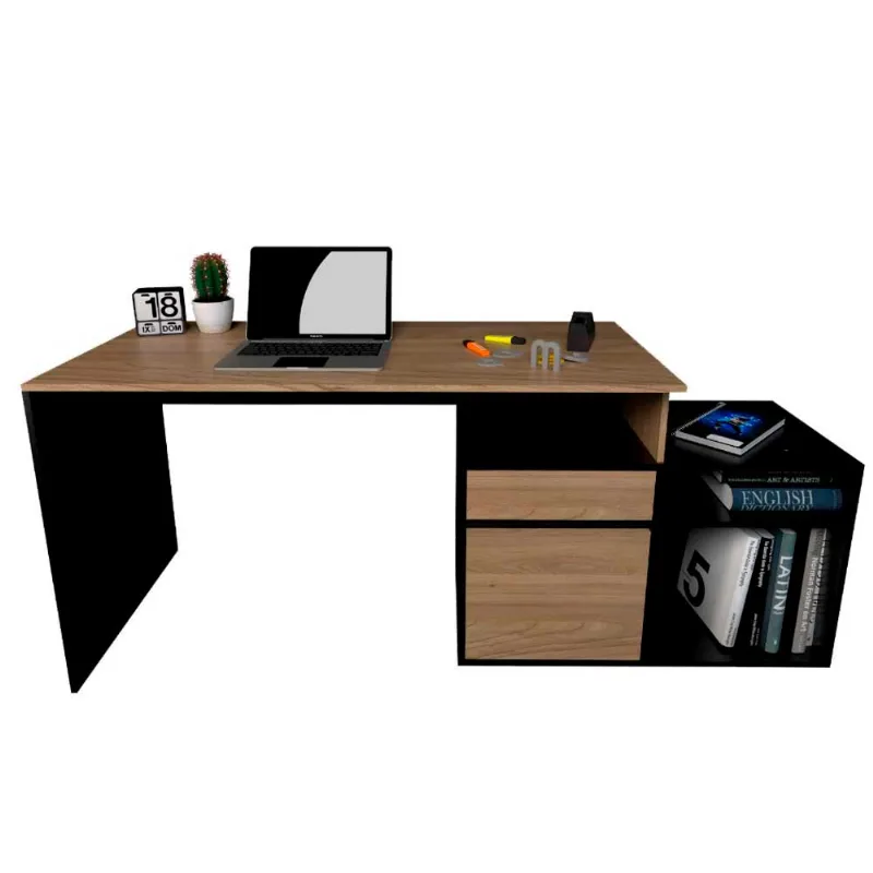 ESCRITORIO TABLES 3048 OLMO/NEGRO ESCRITORIO C/MUEBLE BAJO ART 3048 OL/NGO