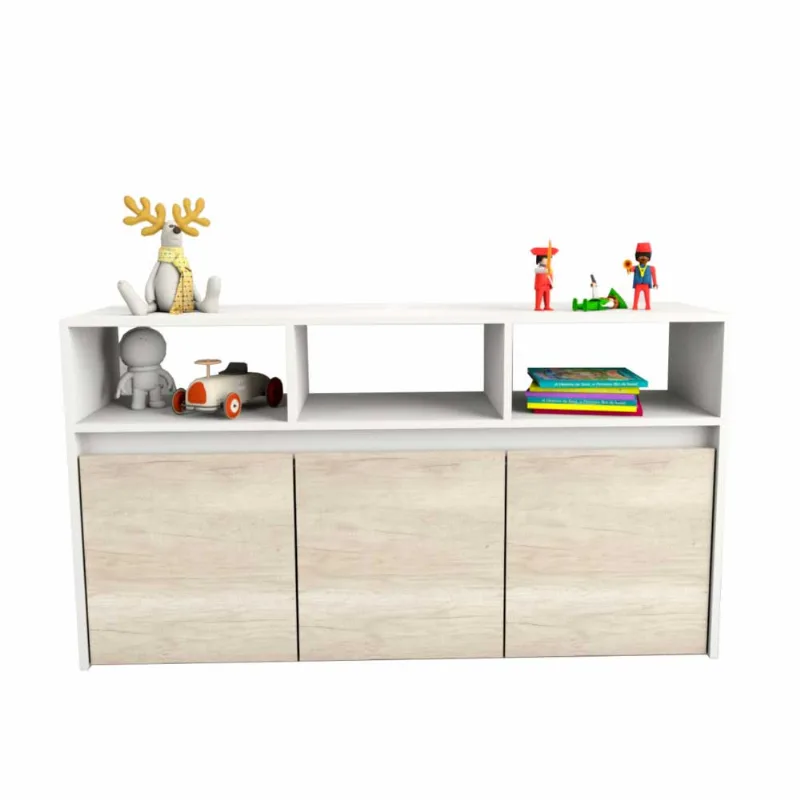 JUGUETERO TABLES 3038 127 CM JUGUETERO 3 CAJ C/RUED ART 3038 NEV/EVE