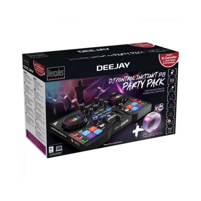Controladora DJ Control Instinct P8 - Party Pack - Hercules - 4780870