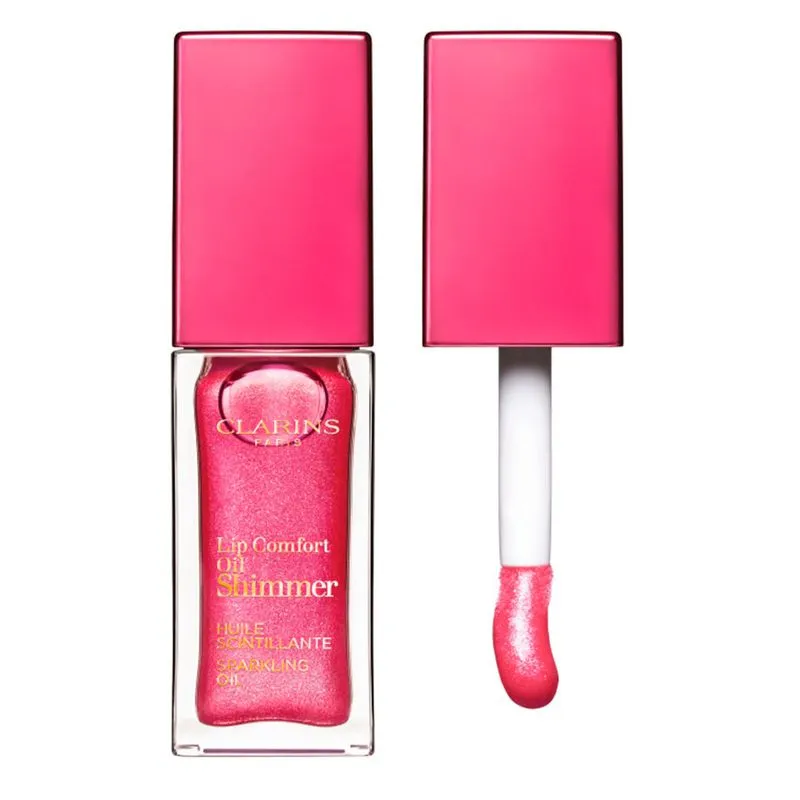 Óleo Labial Cintilante Clarins Lip Comfort Oil Shimmer 04 Flashy Pink