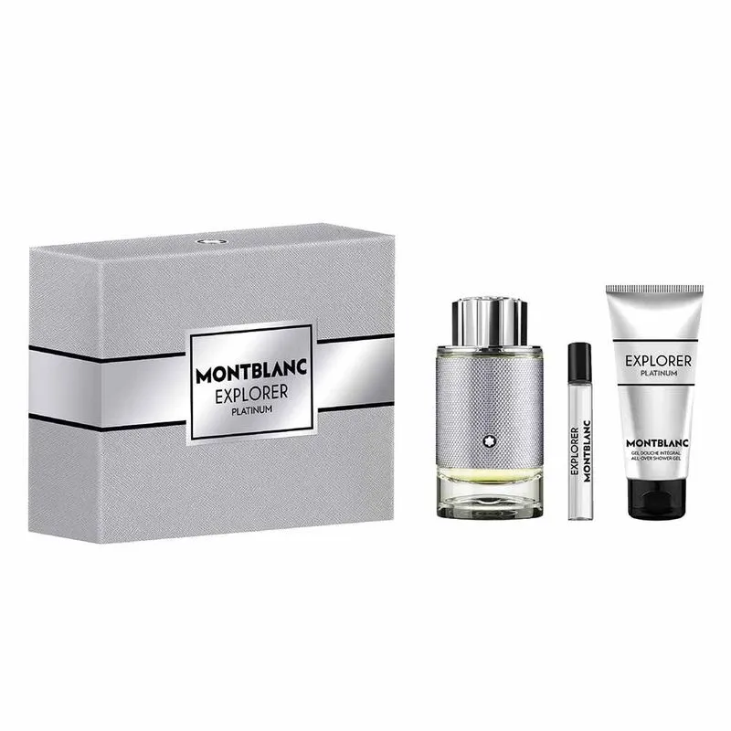 Coffret Montblanc Kit - Perfume Explorer Platinum EDP + Gel Douche + Travel Size Kit