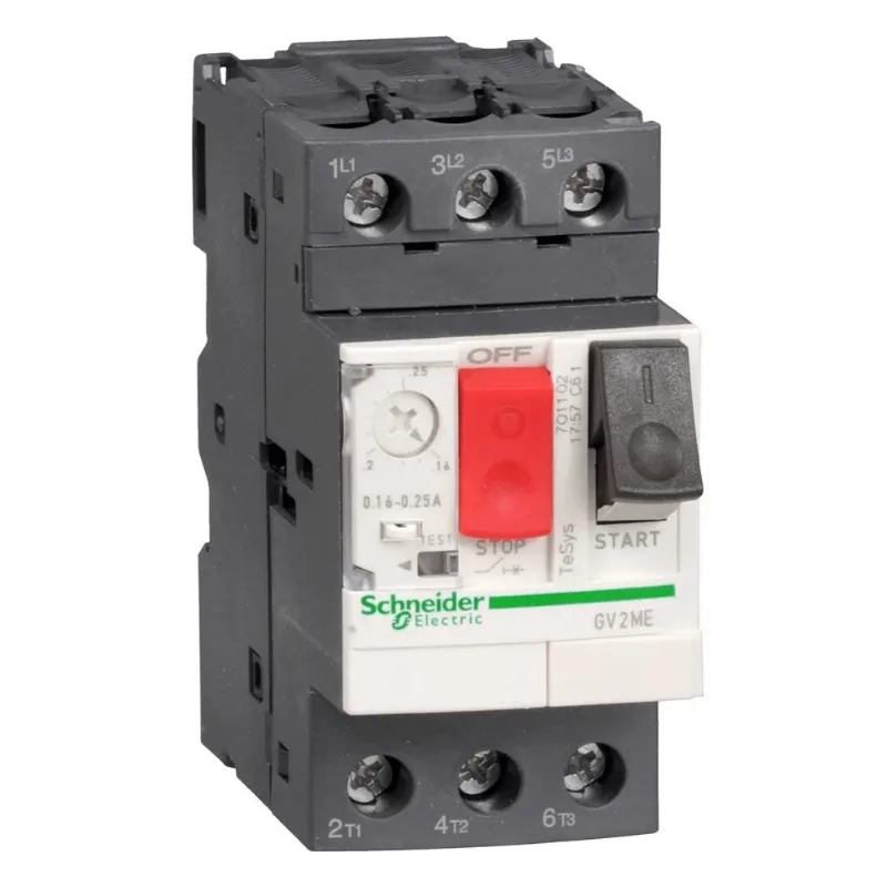 Disjuntor Motor Tesys GV2 3P 1 A 1,6A Até 690V 50/60Hz Botão De Impulsão GV2ME06 Schneider