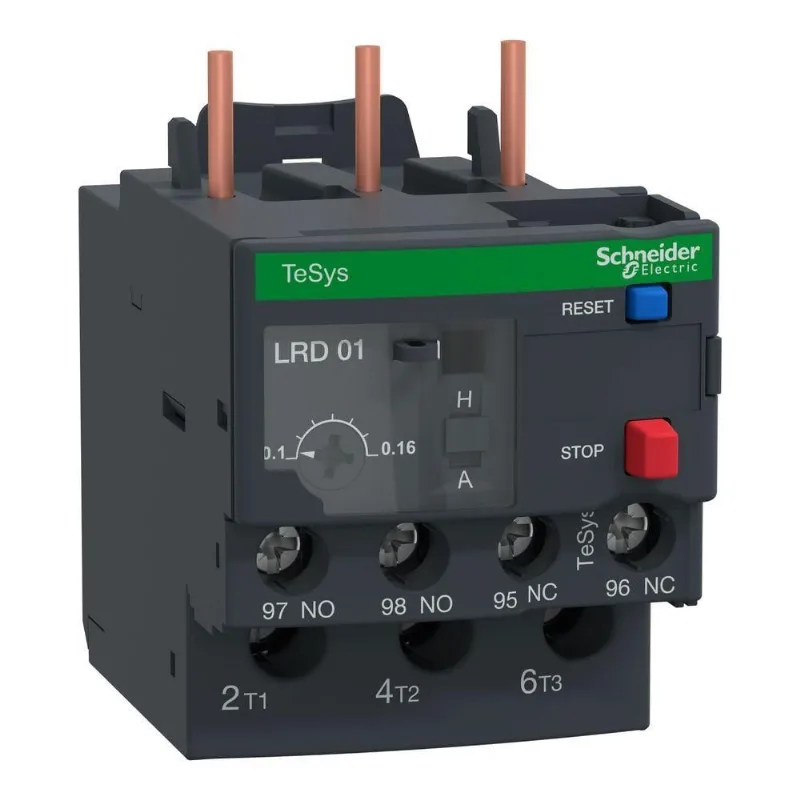 Relé de Sobrecarga Térmica LRD01 Proteção para Motores Trifásicos com Falha de Fase Bivolt Schneider