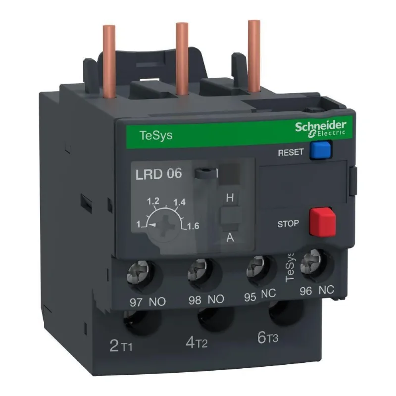 Relé Bimetálico LRD06 Ajuste Térmico 1-1.7A Reset Manual-Automático Inox Schneider Electric