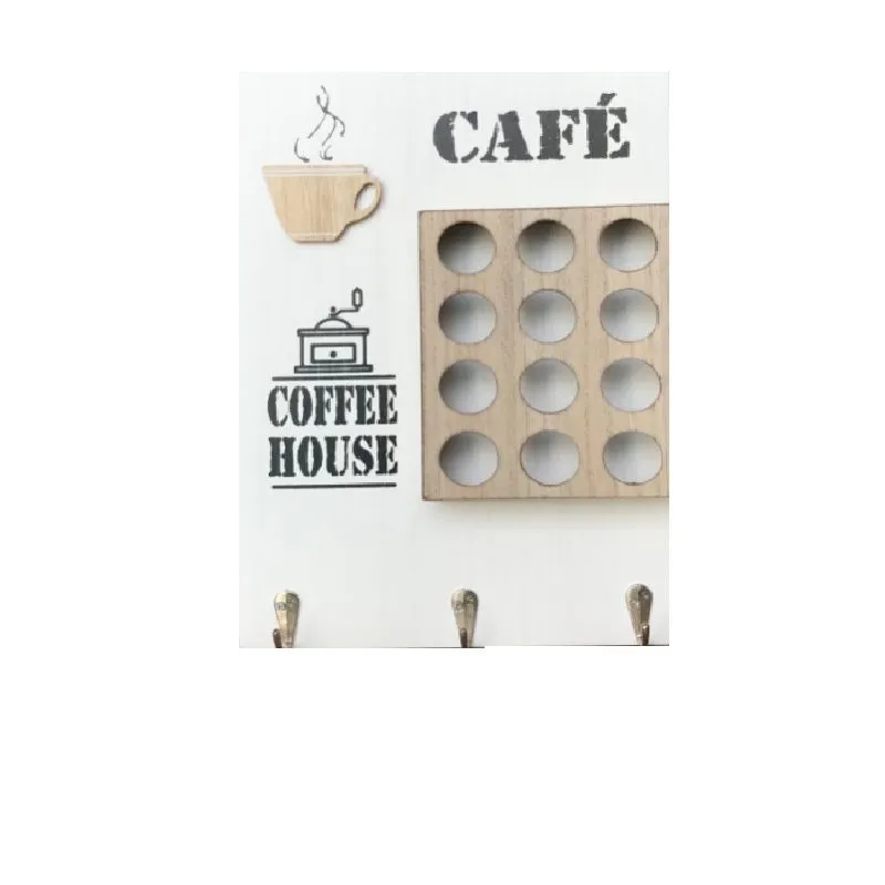 Quadro Porta Cápsulas de Café com 12 compartimentos Branco 34x24cm