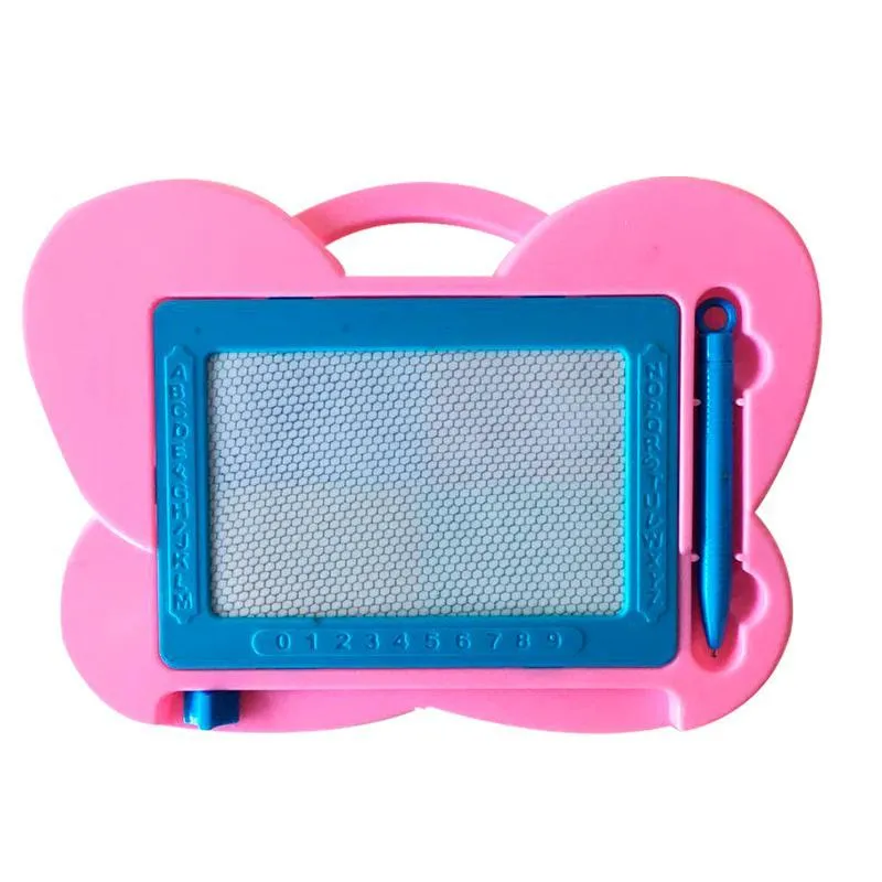 Brinquedo Lousa Mágica Colorida Escreve Apaga 23x16cm Azul