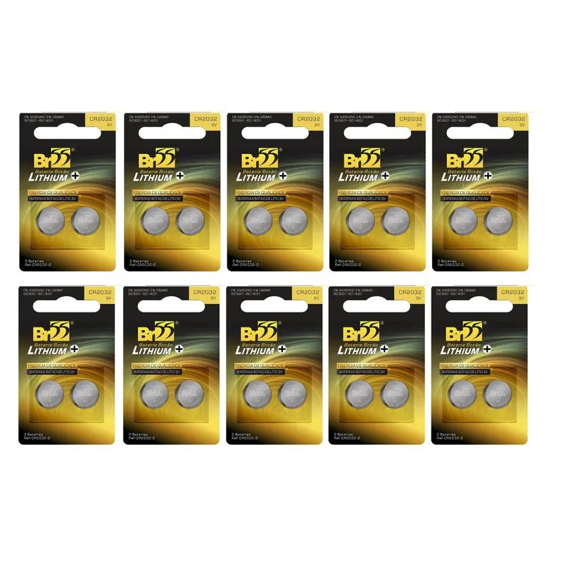 Bateria Moeda Cr 2032 Cr-2032 3v Lithium Cartela Cr2032 20un