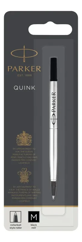 Carga Rollerball Parker Quink Ponta Média Preta