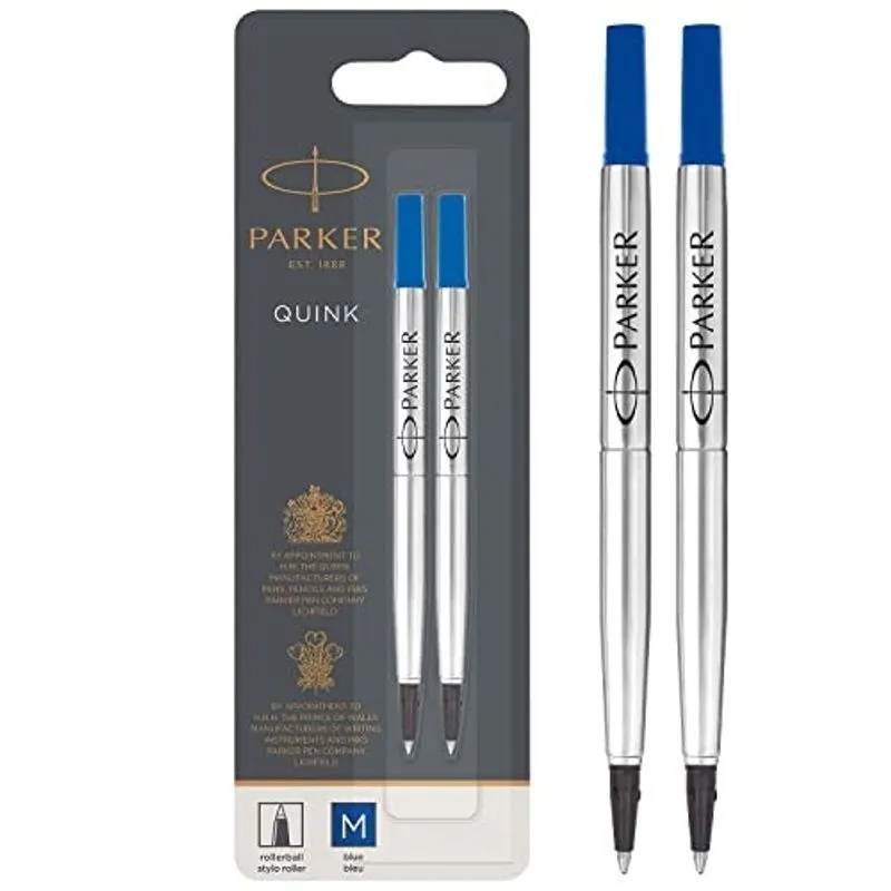 Parker Rollerball Refill Medium Nib, Azul, Pacote de 2