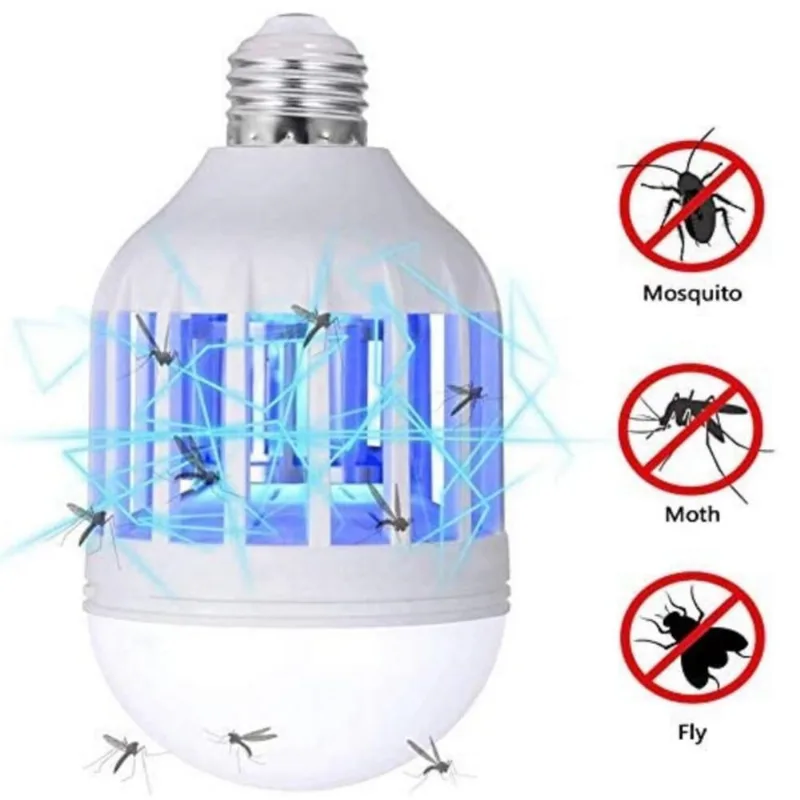 LAMPADA ECOLOGICA 2 EM 1 220V MATA INSETO ARMADILHA LED COM GRADE MATA CUPIM INSETOS ZIKA DENGUE