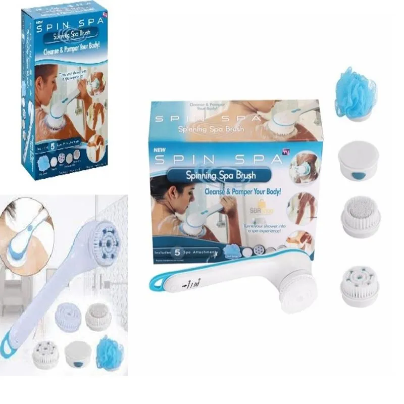 Massageadora Esfoliante De Banho 5 Em 1 Escova Eletrica Massageador Limpeza Pele E Pé Recarregavel
