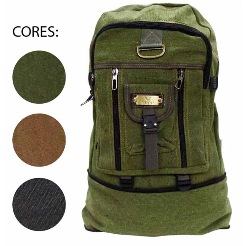 Mochila lona expansivel camping militar esportes impermeavel reforcada trilha viagem motoqueiro
