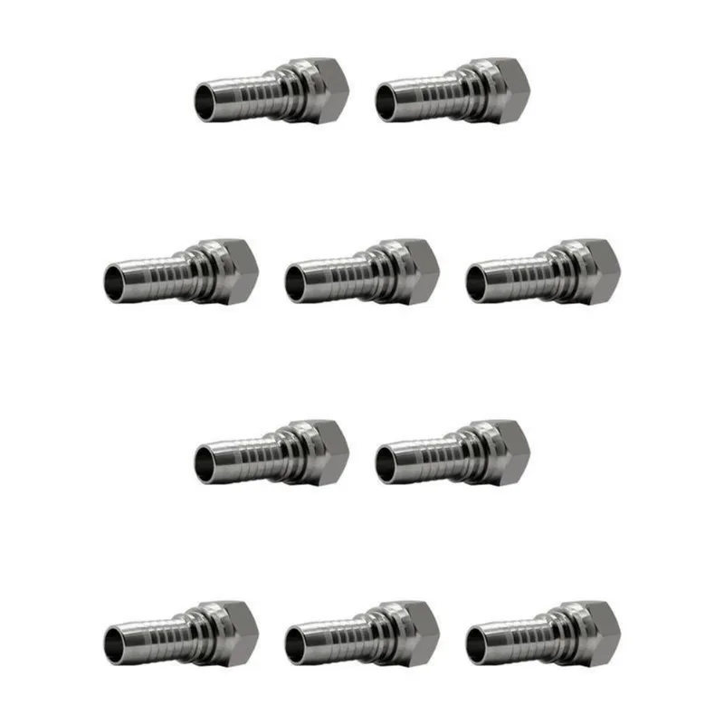 10 Terminal Prensável Femea Jic Reta 04 - 04 (7/16 X 1/4)