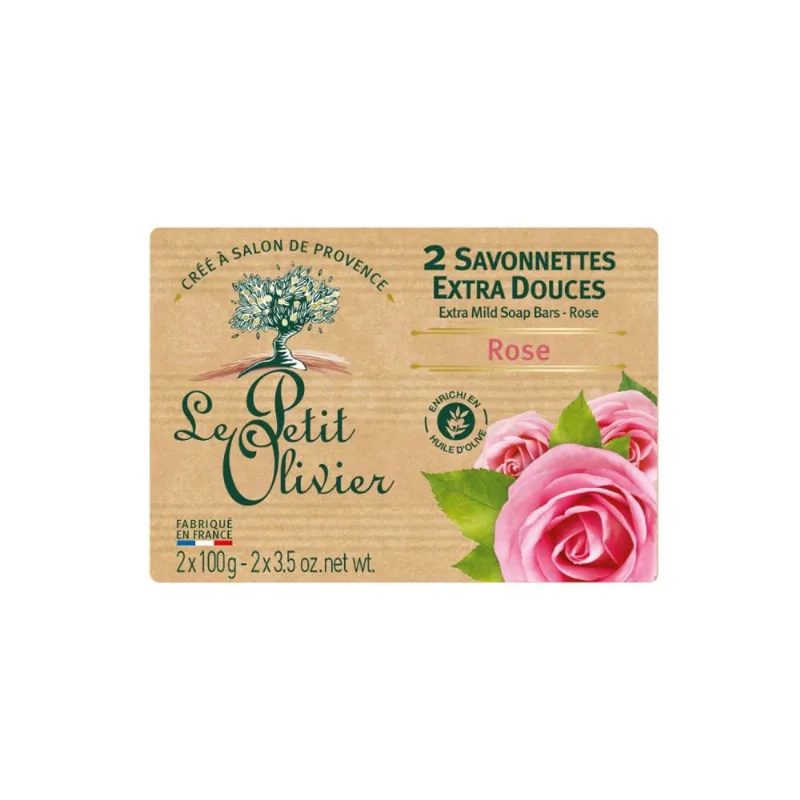 Jabón Barra Le Petit Olivier Rosa 100 g 2 un.