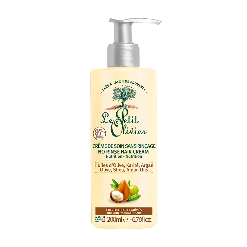 Crema Cuidado Cabello Seco y Dañado 200ml, Le Petit Olivier SIN SABOR
