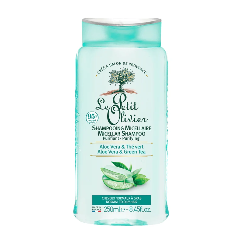 Shampoo Cabello Mixto a Graso Aloe Vera Té Verde 250ml, Le Petit Olivier SIN SABOR