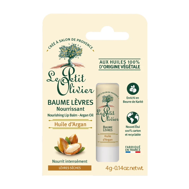 Bálsamo de Labios Argán 4grs, Le Petit Olivier SIN SABOR