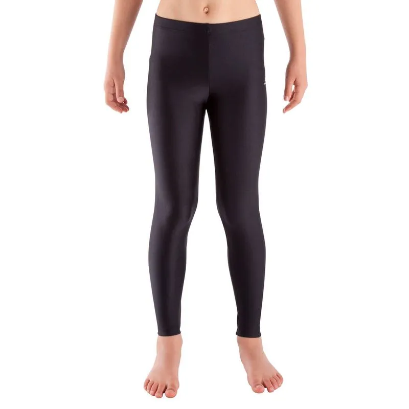 Calça Legging Infantil Feminina de Ginástica Domyos Black polyamid long tights jr, age 14 10 ANOS