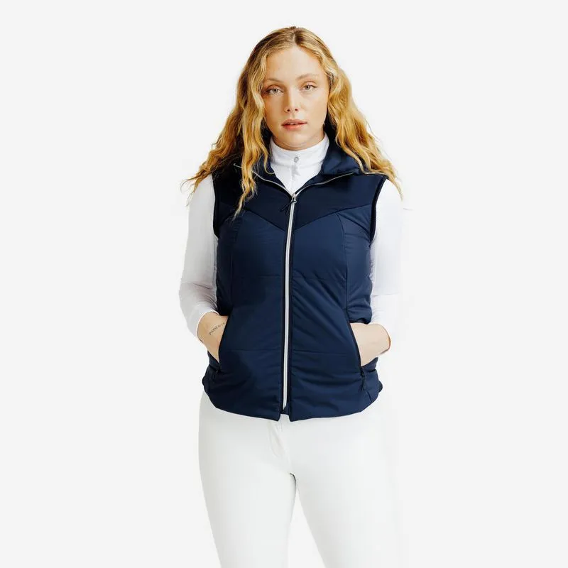 Colete Feminino de Hipismo Warm 900 Fouganza Azul - 3G