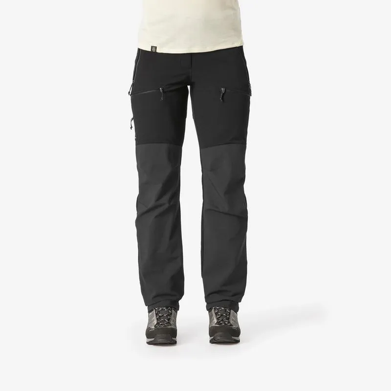 Calças de Trekking montanha resistentes à água - MT900 Mulher Calça Feminina de Trekking MT900 Simond Preta - 36 (L28)