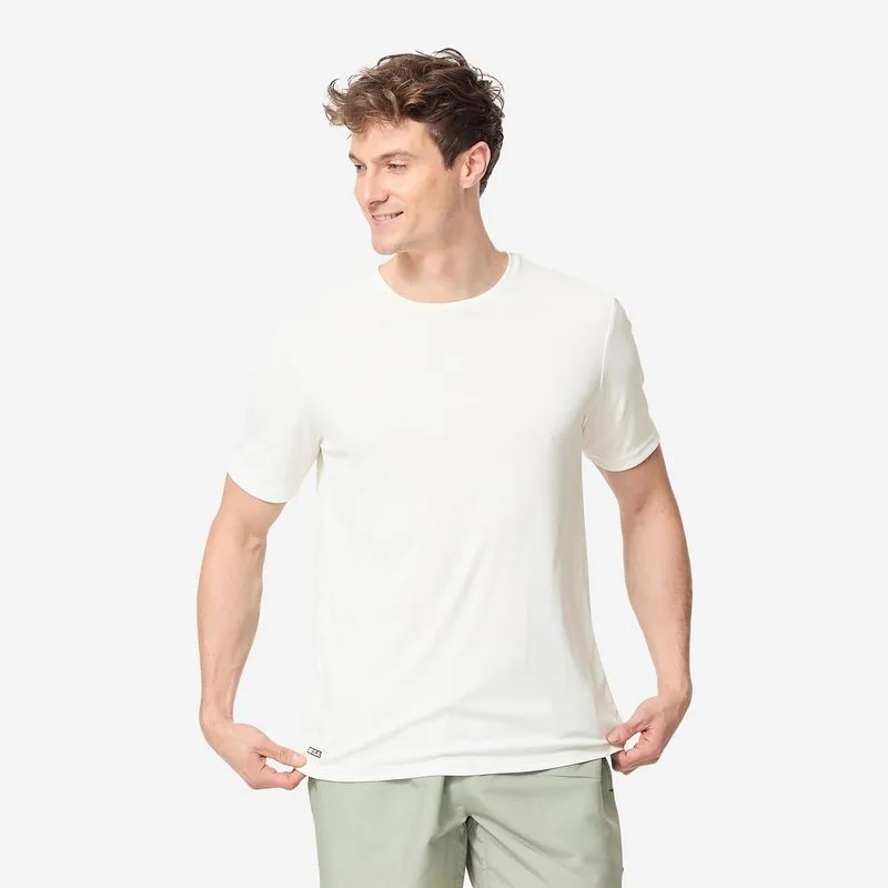 Camiseta Rashguard Masculina de Surf Manga Curta UV Decathlon Branca - GG