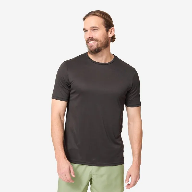 Camiseta Rashguard Masculina de Surf Manga Curta UV Decathlon Preta - GG