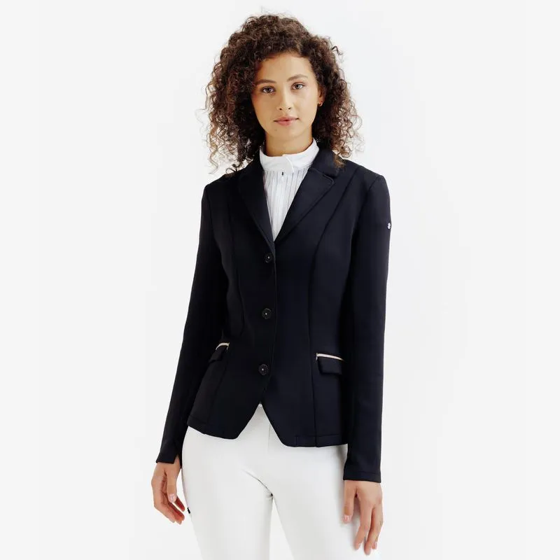 Jaqueta Blazer Feminina para Equitação 500 Fouganza Preta - PP