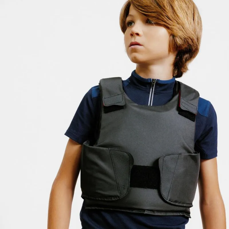 Colete de Proteção Infantil para Hipismo 100 Fouganza Preto, 12-13 ANOS