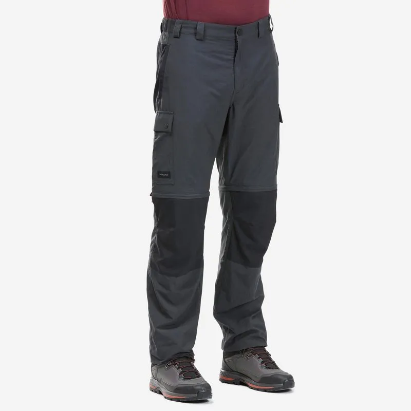 Calça Masculina de Trekking Modular MT100 Forclaz Cinza Calça em Poliamida Modular Masculina de Trekking, GG