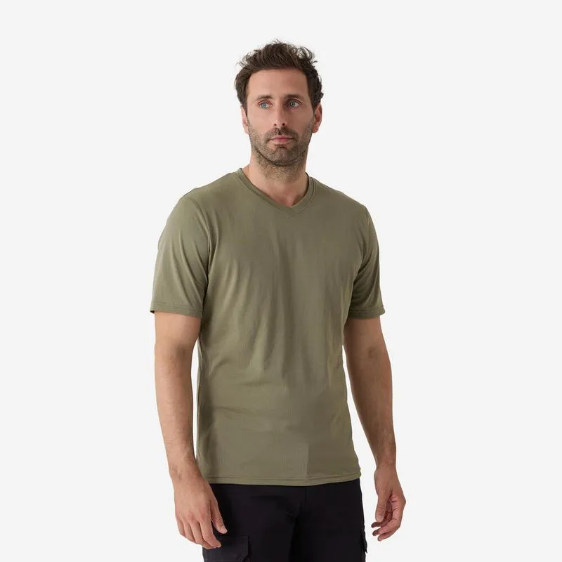 Camiseta Masculina de Natureza 100 Solognac Caqui - M