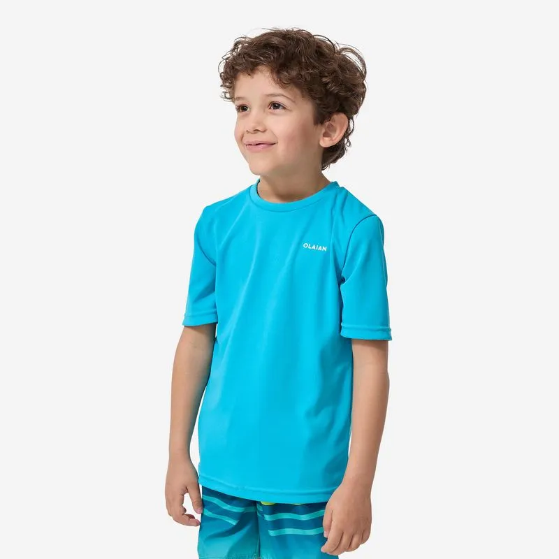 Camiseta Infantil de Surf com Proteção UV 100 Olaian Azul - 7-8 ANOS