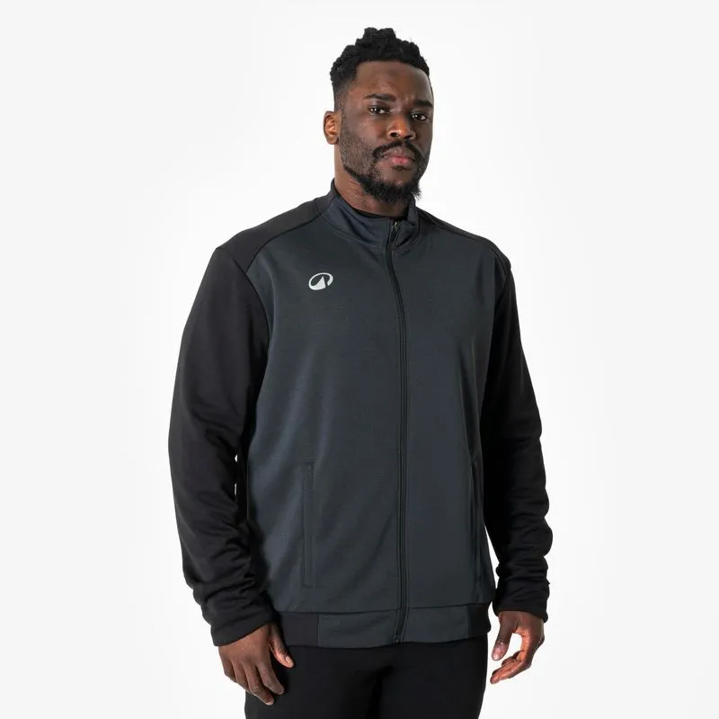 Jaqueta Adulta de Futebol Essential Kipsta Preta Casaco Futebol para Treino Criança ESSENTIAL Preto e Cinzento, 4G