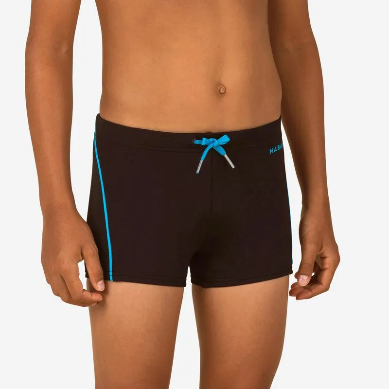 Sunga Boxer Infantil de Natação Plus 100 Nabaiji Preta - 5-6 ANOS