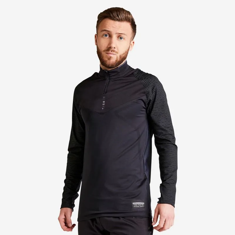 Camiseta Masculina de Futebol Manga Longa T900 Kipsta Preta Camisa Masculina de Futebol de Treino T900 Manga Longa Kipsta Preta - 3G