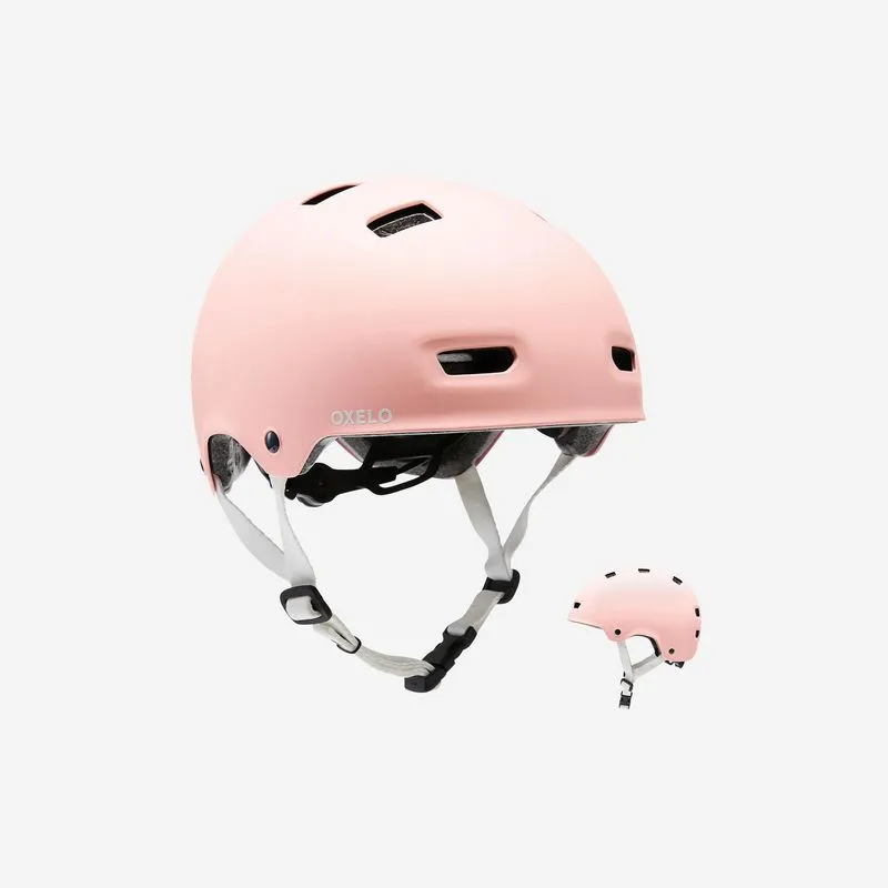 Capacete Adulto de Skate e Patins MF500 Oxelo Rosa- P
