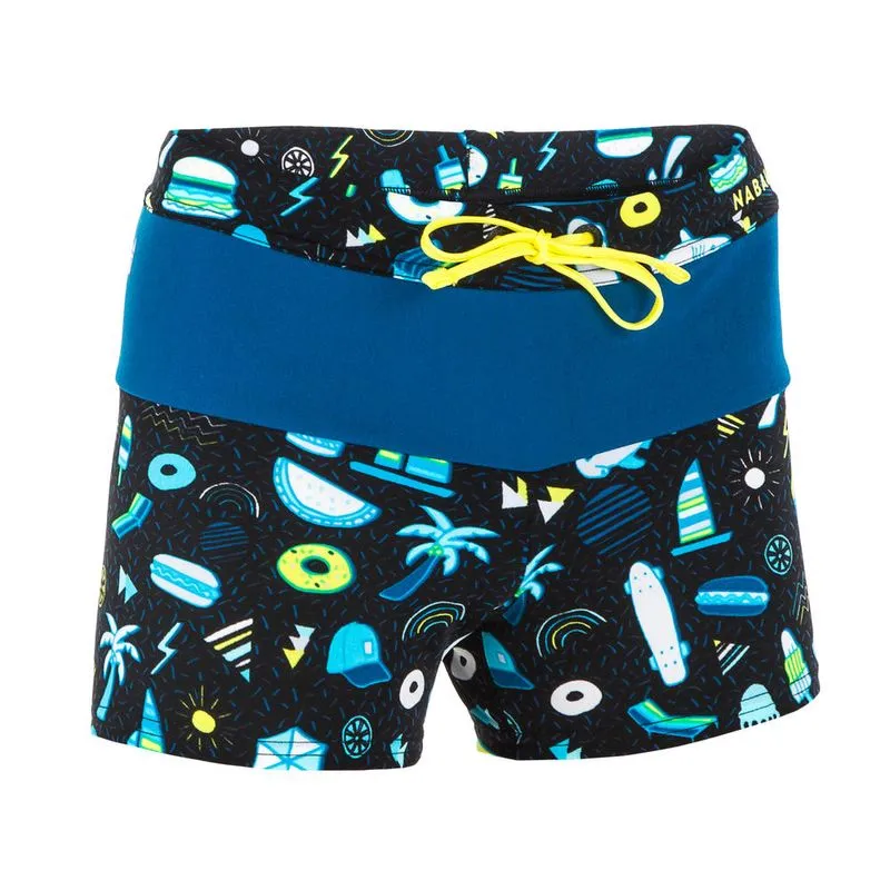 SUNGA BOXER DE NATAÇÃO RAPAZ 100 POOL ALL PLAYO PRETO Boxer 100 pool all camo**, 8 years Azul-amarelo 8 ANOS