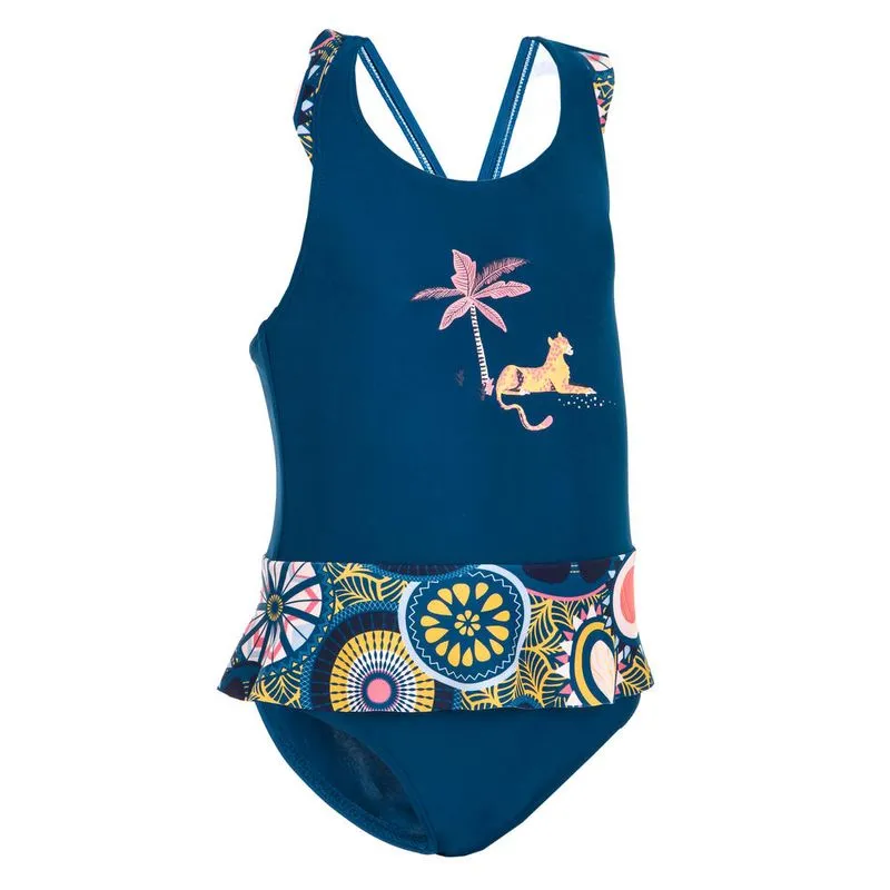 Maiô Bebê de Natação com saia Nabaiji Azul 1pbg julia skirt blue leo, 96-102cm 3-4y Azul 4-5 ANOS