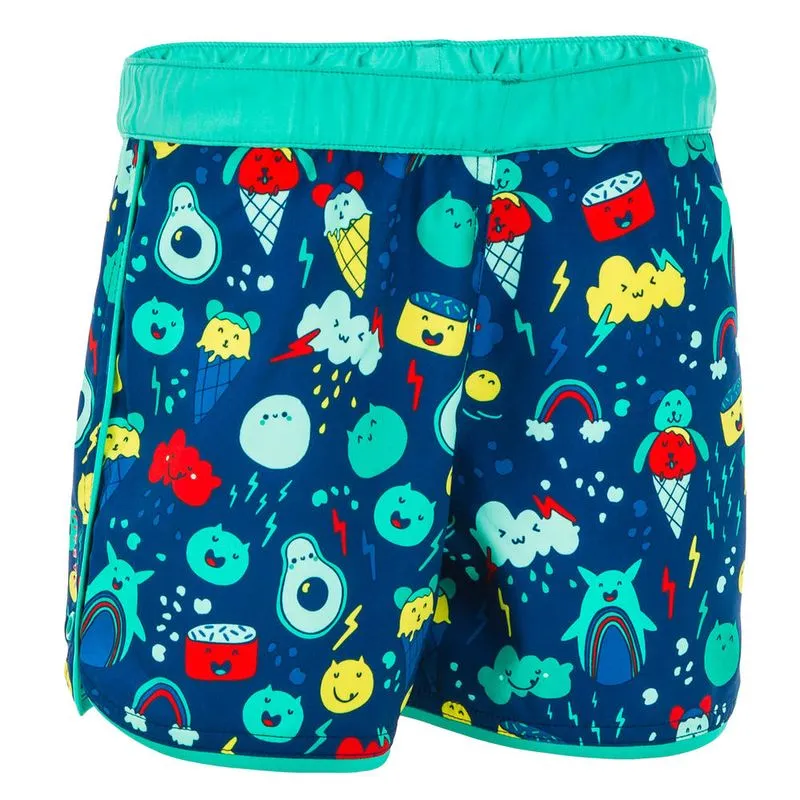 Bermuda Infantil de Natação Savane Nabaiji Azul Swimshort bb grr navy**, 96-102cm 3-4y Azul 3-4 ANOS
