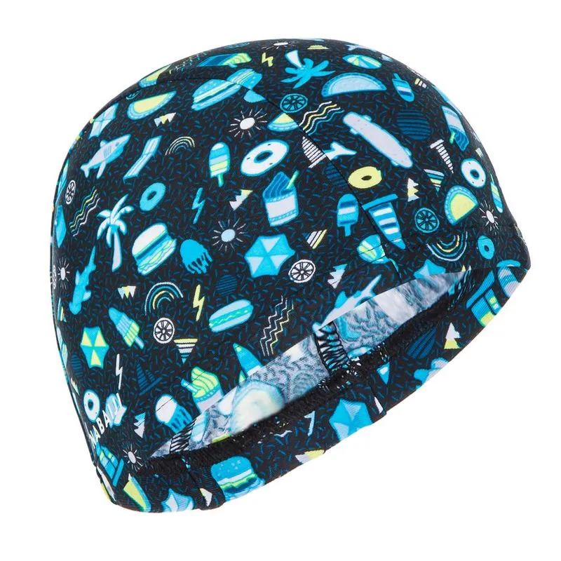 Touca de Natação Malha Estampada S All Camok Nabaiji Azul-turquesa Touca de Natação em Malha Nabaiji, preto, G
